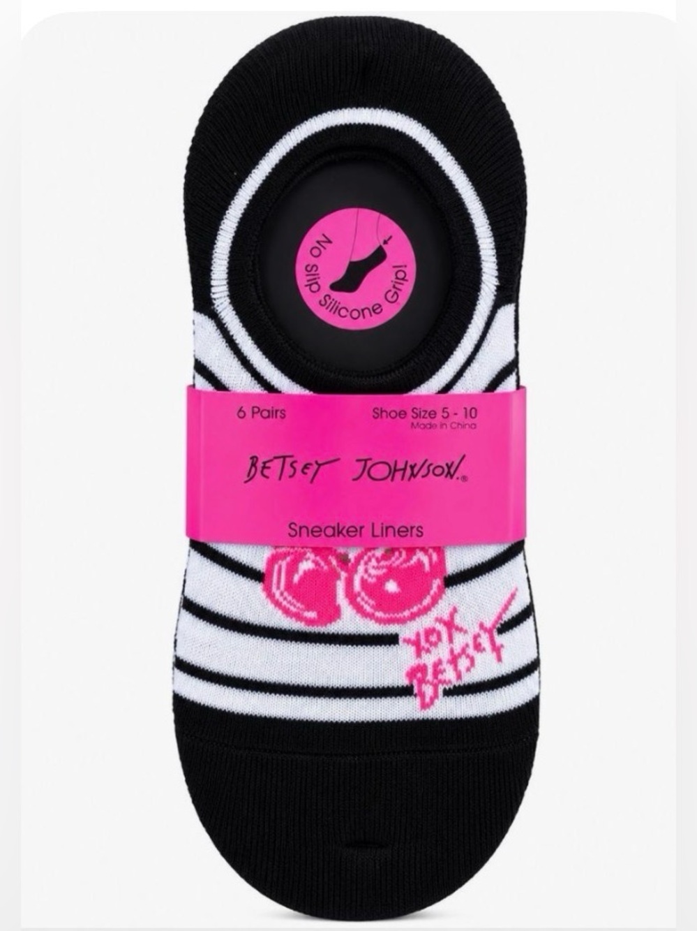 Betsey Johnson No-Show Sneaker Liners - 6 Pack